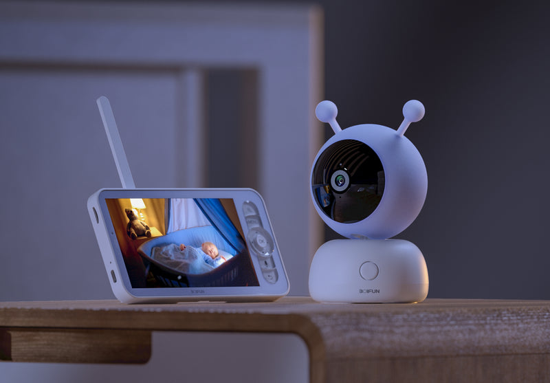 BOIFUN 5 Video Baby Monitor, 2K Ultra HD Baby Camera Monitor with Auto  Tracking