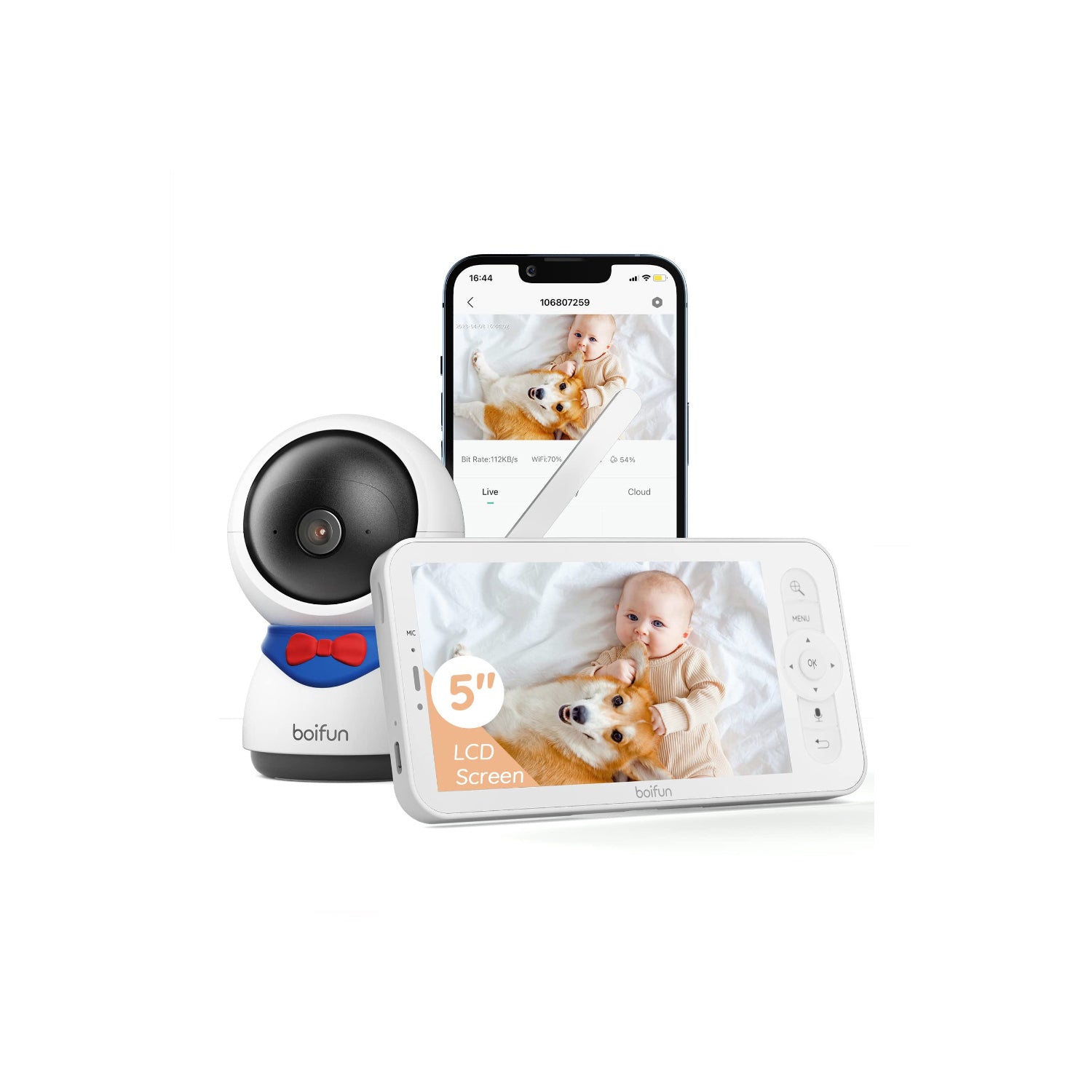 BOIFUN Baby Monitor Baby 5S with Auto-Tracking